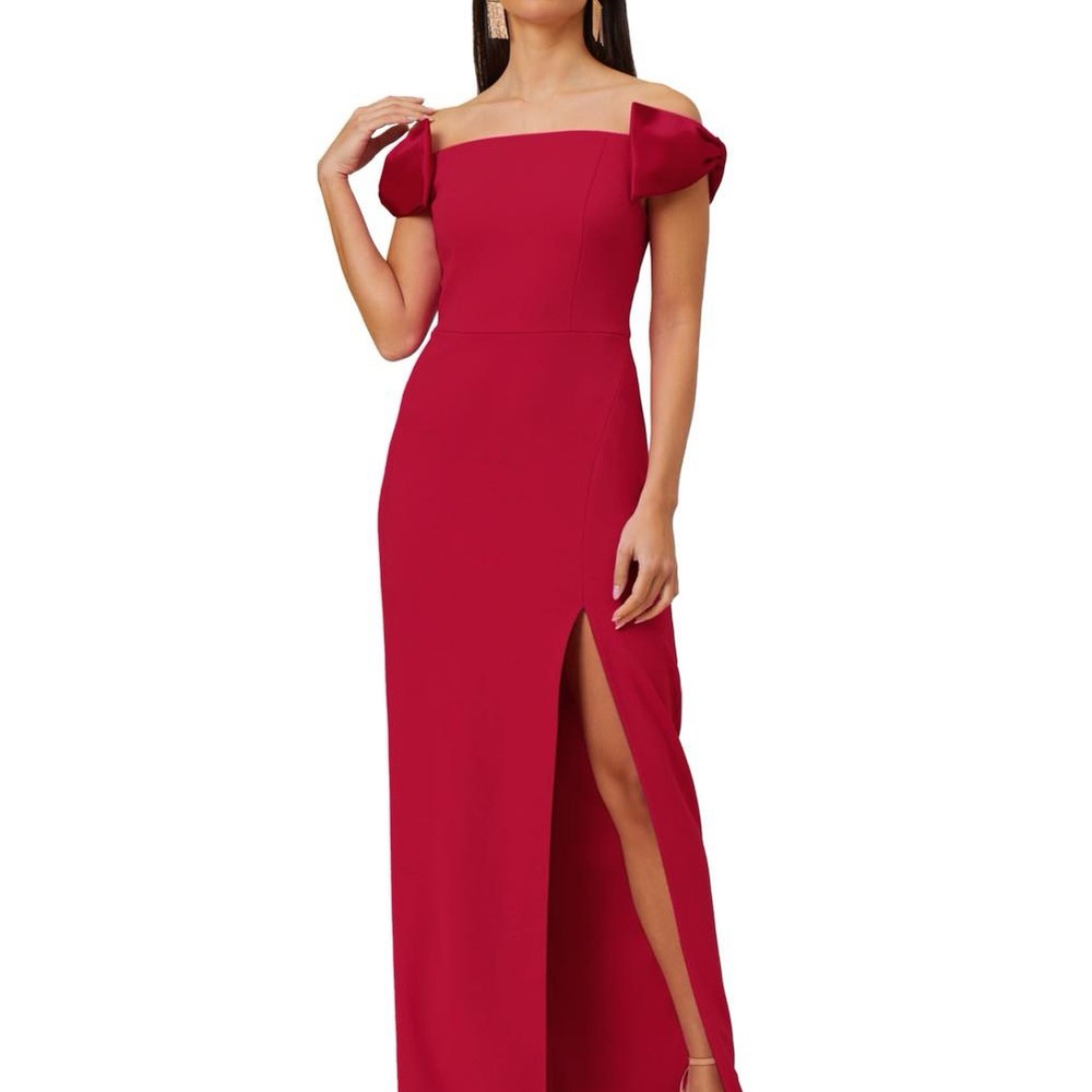 Elegant Red Off-Shoulder Dress